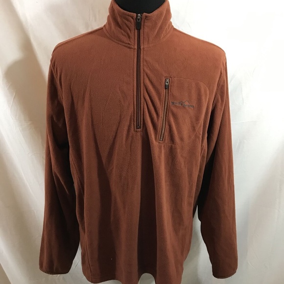 Eddie Bauer rust 1/4 zip fleece pullover - mens XL - Picture 1 of 4